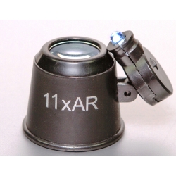 Lupa Zegarmistrzowska trzysoczewkowa Z3-WG18AR-11x+Led